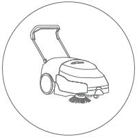 Walk behind sweeper icon