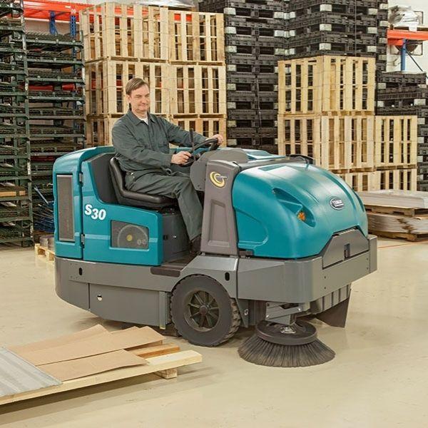 S30 Ride-On Sweeper Cleaning Warehouse