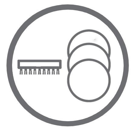 Scrub brush and pads icon