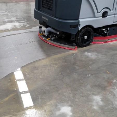 Hire of Nilfisk SC8000 Industrial Scrubber Cleaning Concrete Floors