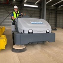 Nilfisk SW8000 Ride-On Sweeper Cleaning Construction Site