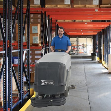 SC900 Battery Powered Walk Behind Scrubber Dryer-warehouse-use