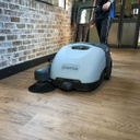 Nilfisk SW750 Battery Sweeper Cleaning Vinyl Floors