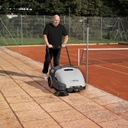 SW750 Walk-Behind Sweeper-cleaning-with-operator