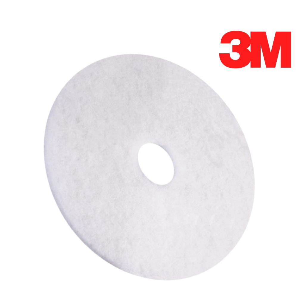 430mm White Cleaning Pad (17") 3M