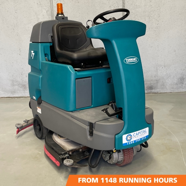 Second Hand Tennant T7 Industrial Battery Ride-On Scrubber