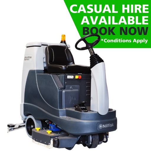 Hire of Nilfisk BR855 Battery Powered Ride-On Scrubber Dryer